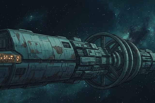 A generation ship in deep space